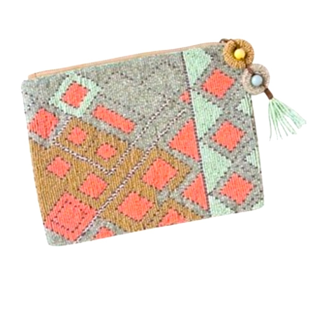 Anthropologie Jasper & Jeera Beaded Boho Clutch Purse
